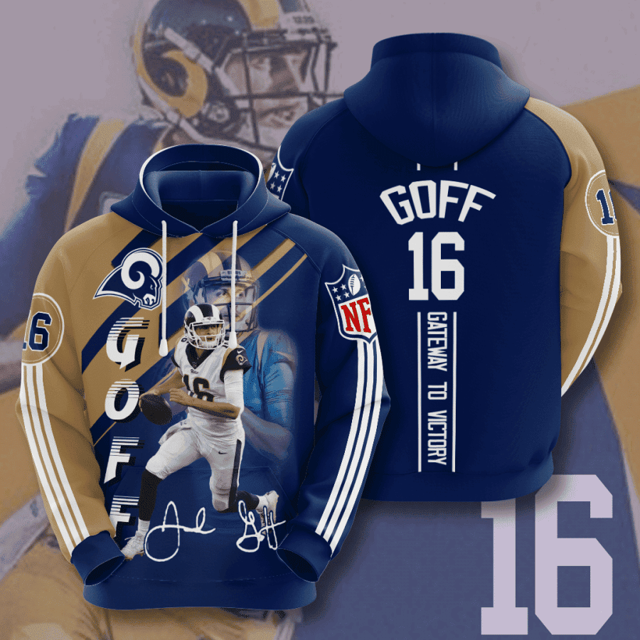Los Angeles Rams Jared Goff Hoodie  Zip Hoodie
