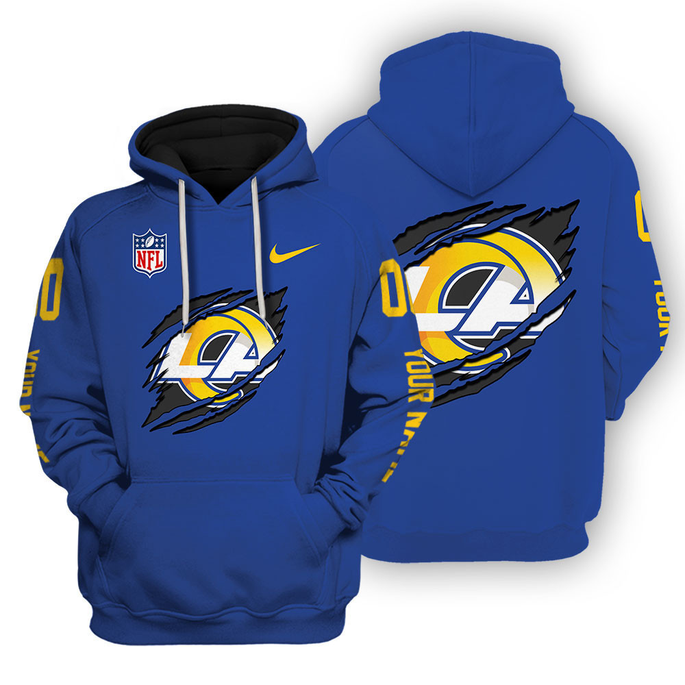Los Angeles Rams Scratch Logo NFL 3D Hoodie Version 123