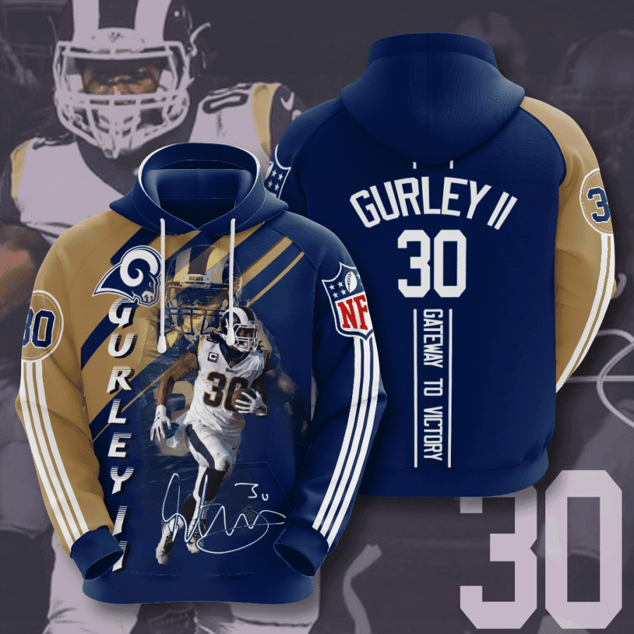 Los Angeles Rams Todd Gurley II Hoodie  Zip Hoodie Version 525