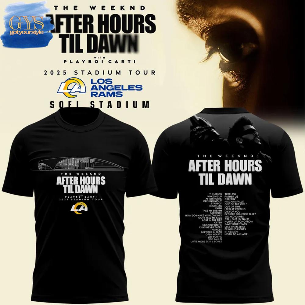 Los Angeles Rams x The Weeknd After Hours Til Dawn Tour Black Shirt Premium Merchandise