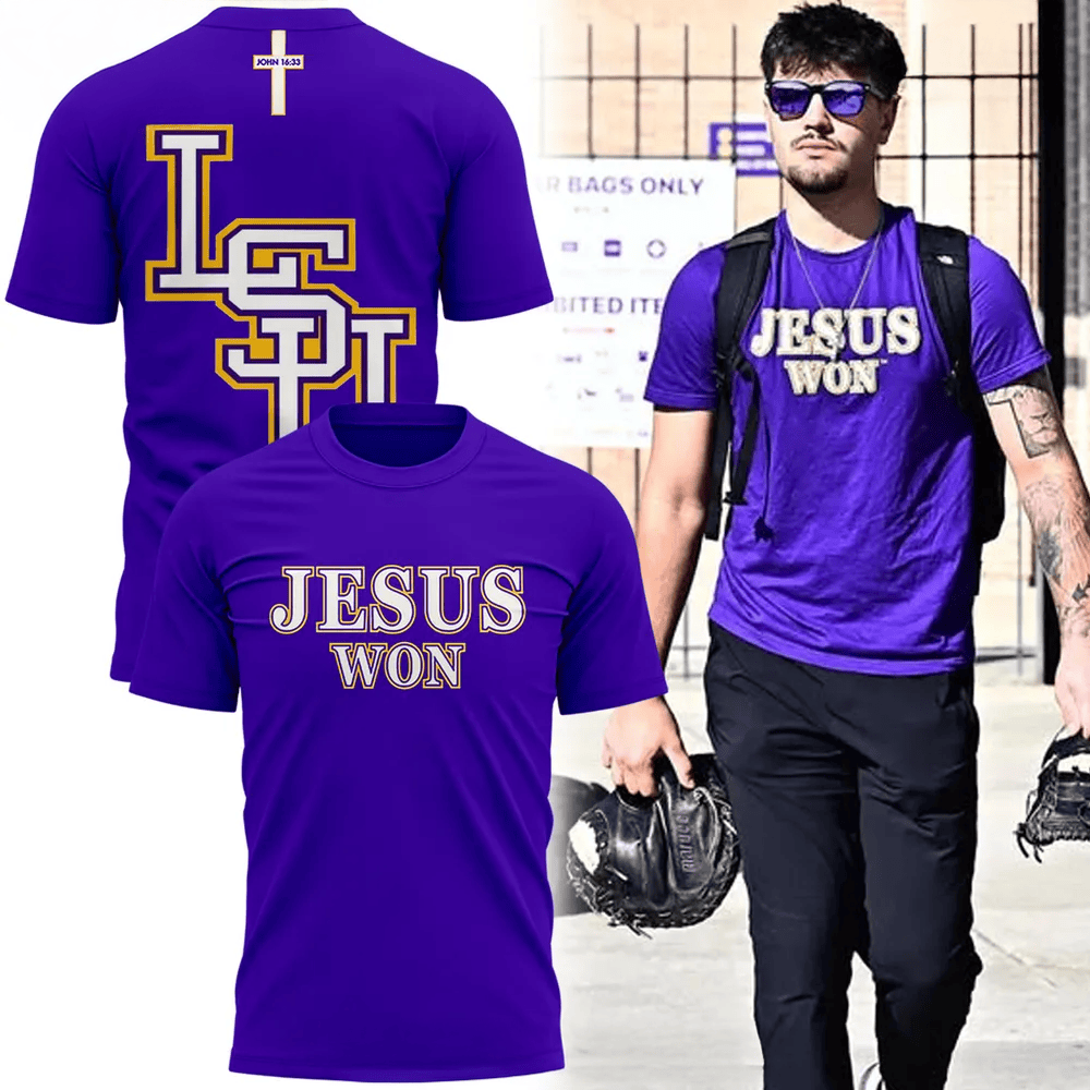 LSU Baseball Jesus Won T-Shirt LSU Merch Great Fatherâ€™s Day Presents