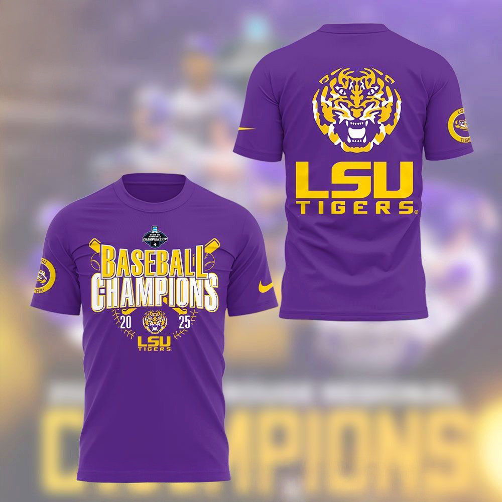 LSU Baseball The 2025 Baton Rouge Regional Champs Shirt Gifts For Baseball Fans