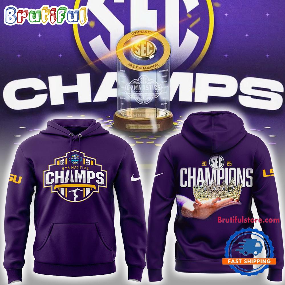 LSU Tigers 2025 SEC Women Gymnastics Champions 3D All Over Print Hoodie Gift For Sport Music Fans