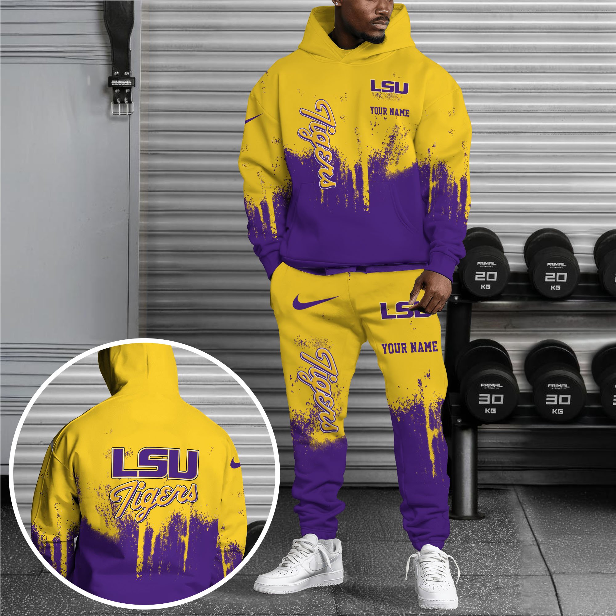 LSU TIGERS Hoodie Sweatpants Set, Custom Hoodie, Sport Hoodie Sweatpants Set, Sport Gifts For Fan SL29 Gift For Sport Music Fans