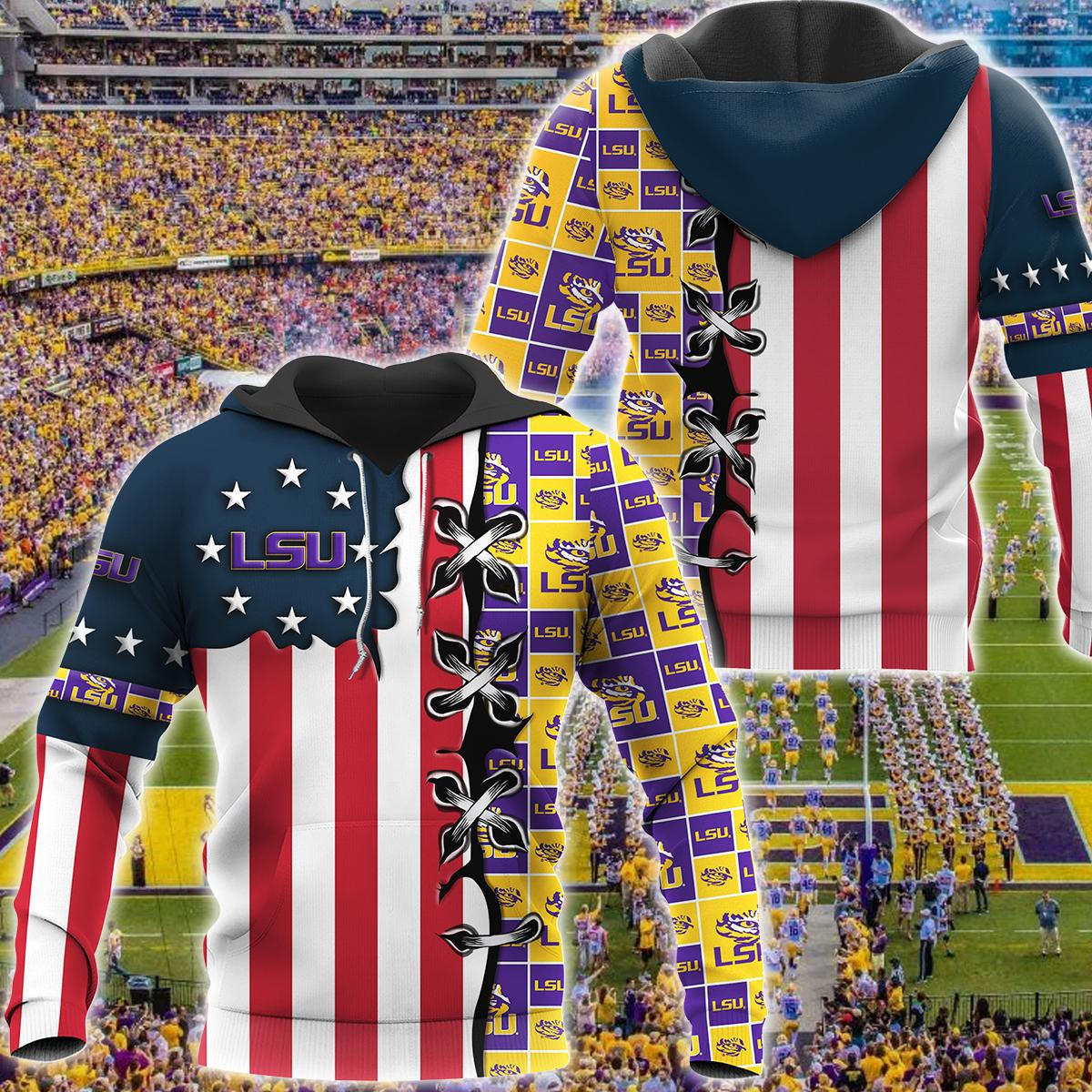 Lsu Tigers Hoodie  Zip Hoodie Version 422