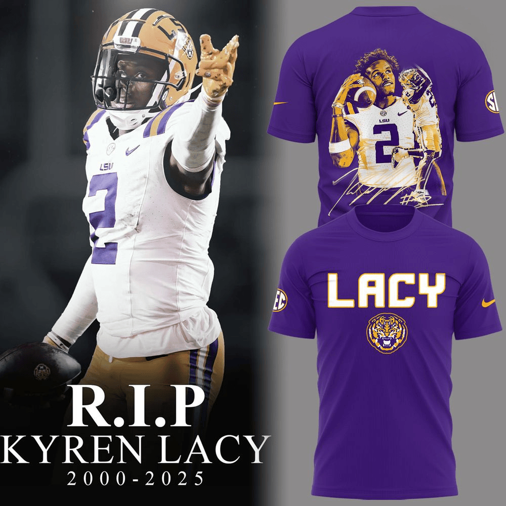 LSU Tigers RIP Kyren Lacy 2025 T-Shirt Memorial Kyren Lacy Merch Gifts For Fans