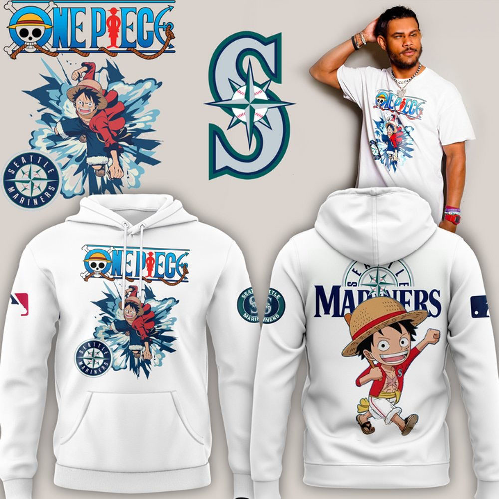 Luffy Straw Hat One Piece x Seattle Mariners Special Hoodie Awesome Fathers Day Gifts