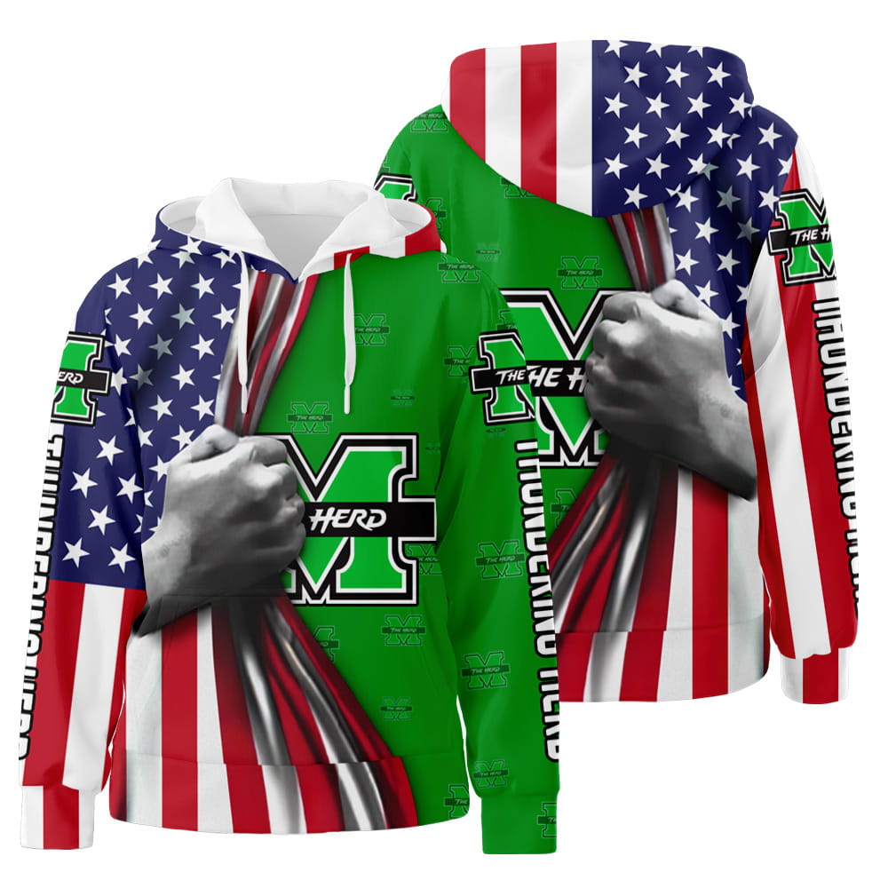 Marshall Thundering Herd 3D All Over Print Hoodie Zip-Up Hoodie