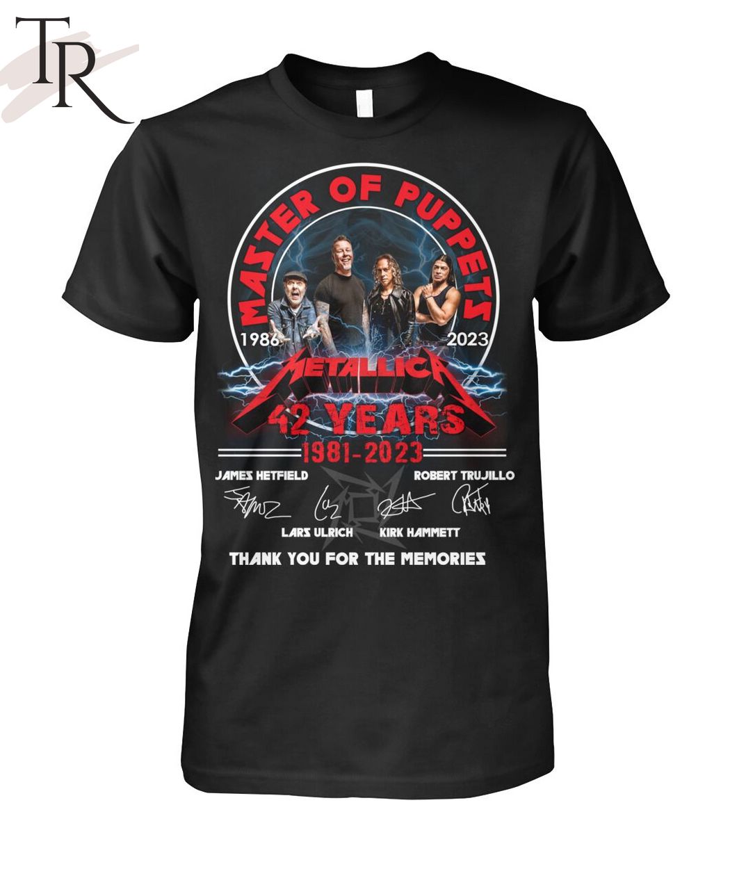 Master of Puppets 1986 - 2023 Metallica 42 Years 1981 - 2023 Thank You For The Memories T-Shirt