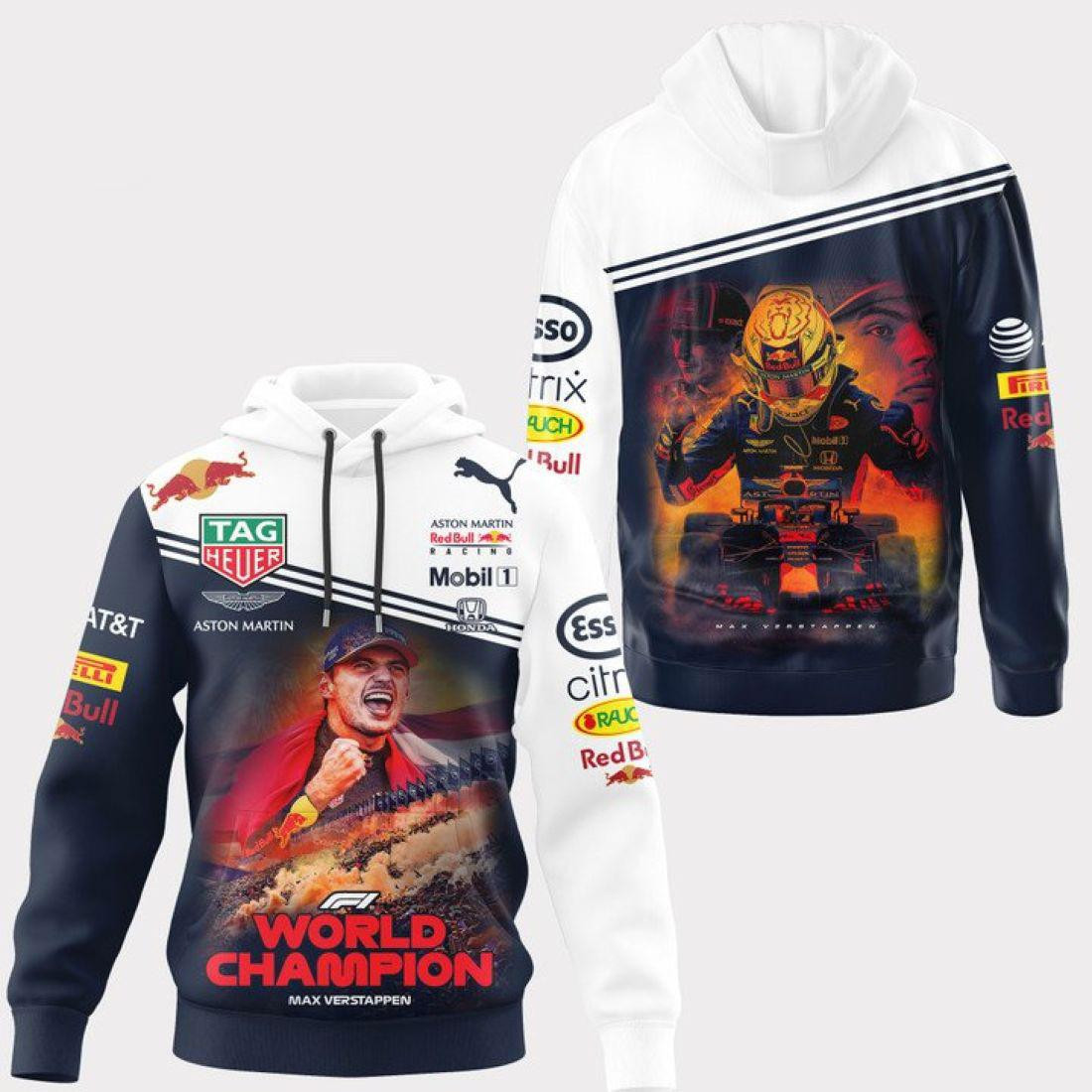 Max Verstappen F1 World Champion Red Bull All Over Print Hoodie Zip Hoodie 313