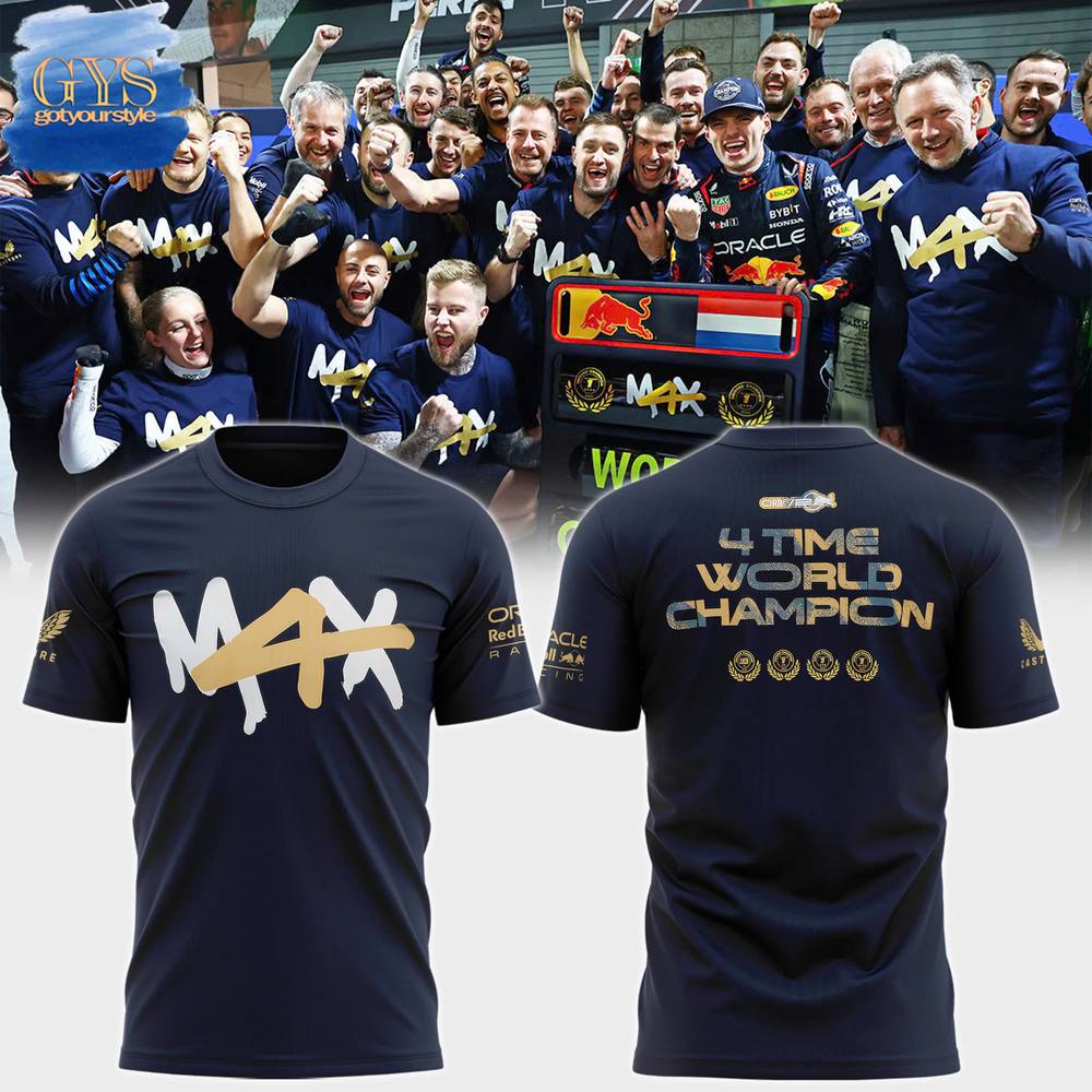 Max Verstappen Red Bull Racing 4 Times World Champion Limited Shirt Gift For Sport Music Fans