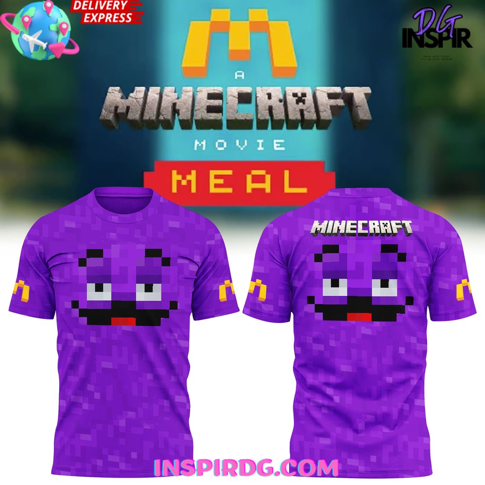 McDonald x Minecraft Movie Meal Special Grimace T-Shirt Gift For Sport Music Fans