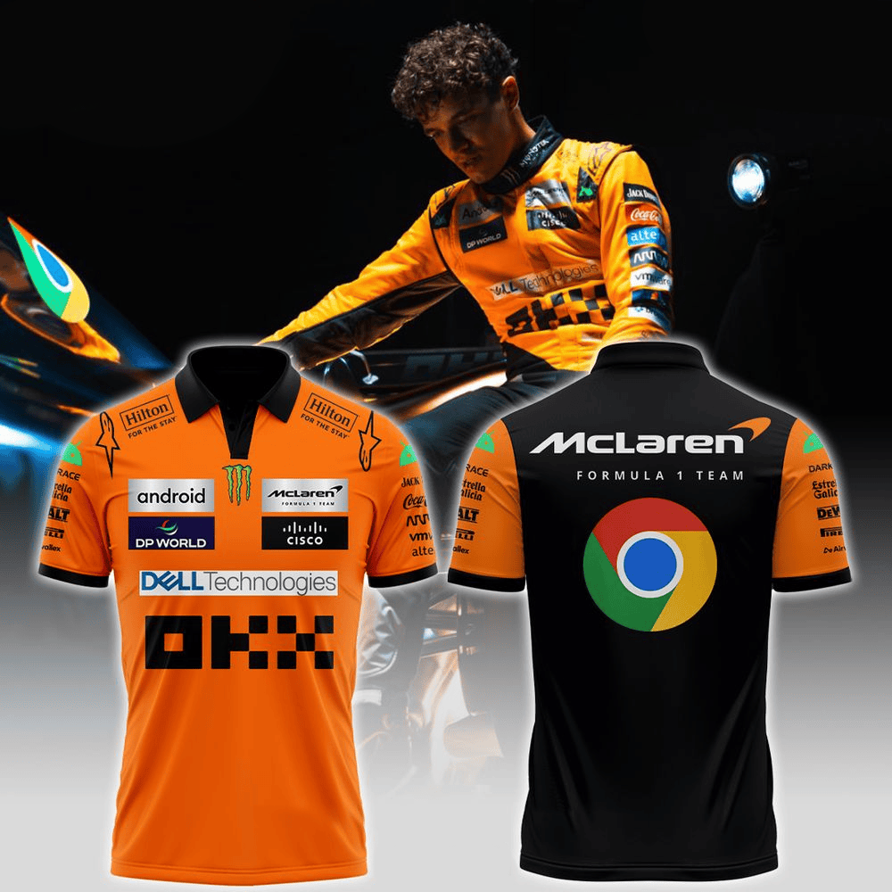 McLaren Formula 1 x Google Chrome Polo Shirt Top Father's Day Gifts For Racing Fans