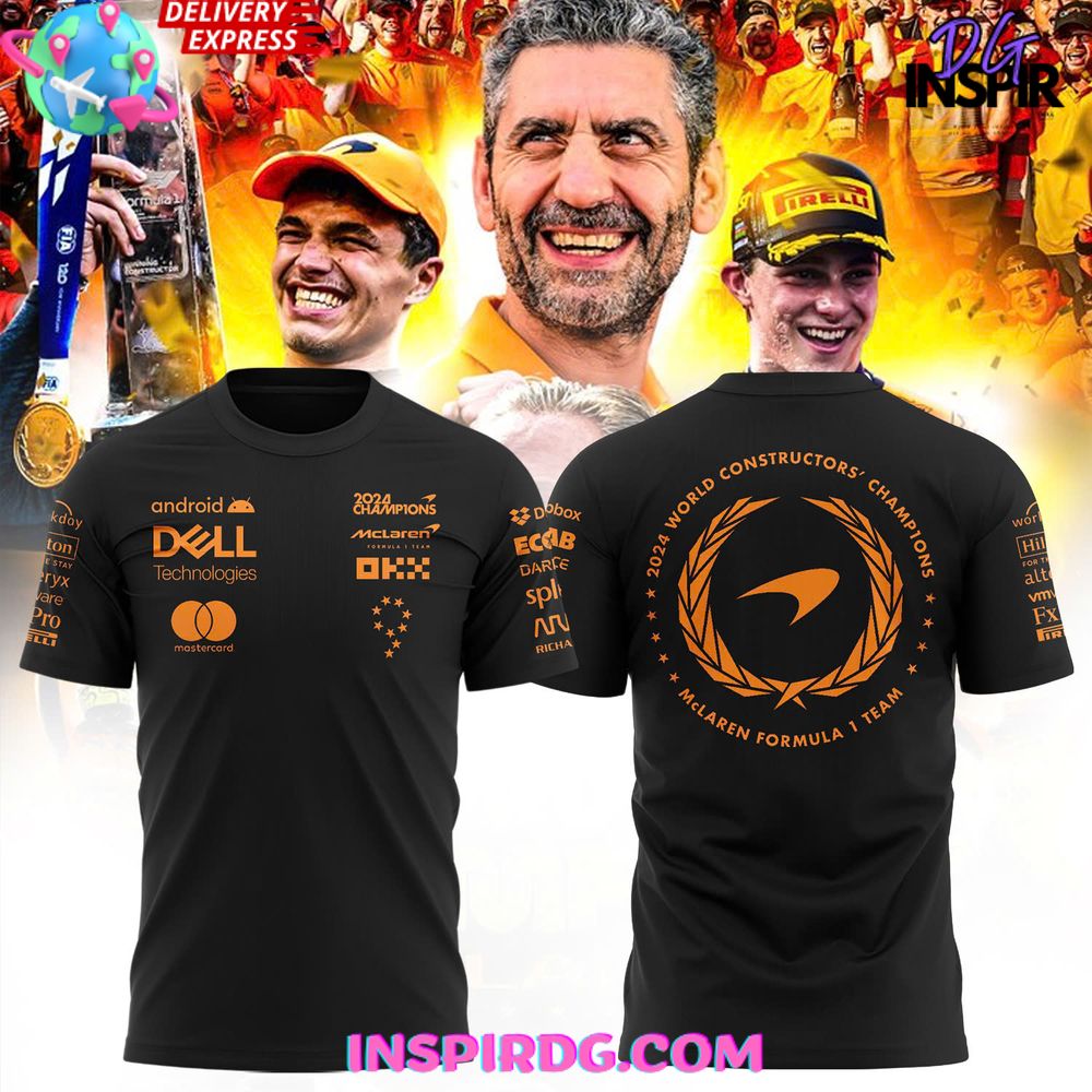 McLaren Formula F1 Constructors Champions 2025 Black T-Shirt Gift For Sport Music Fans