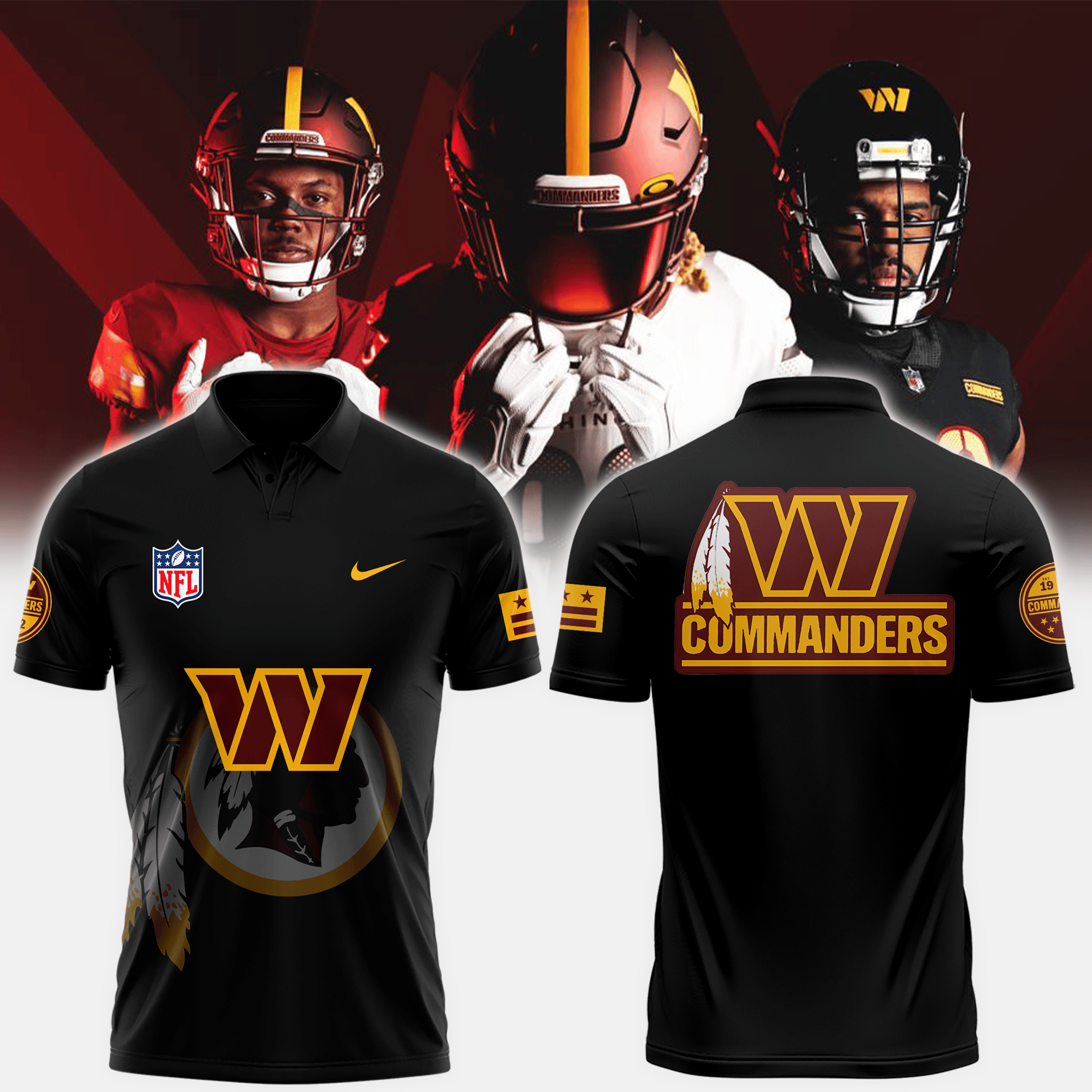 Mens Antigua Black Washington Commanders Tribute Polo Gift Ideas For Football Lovers