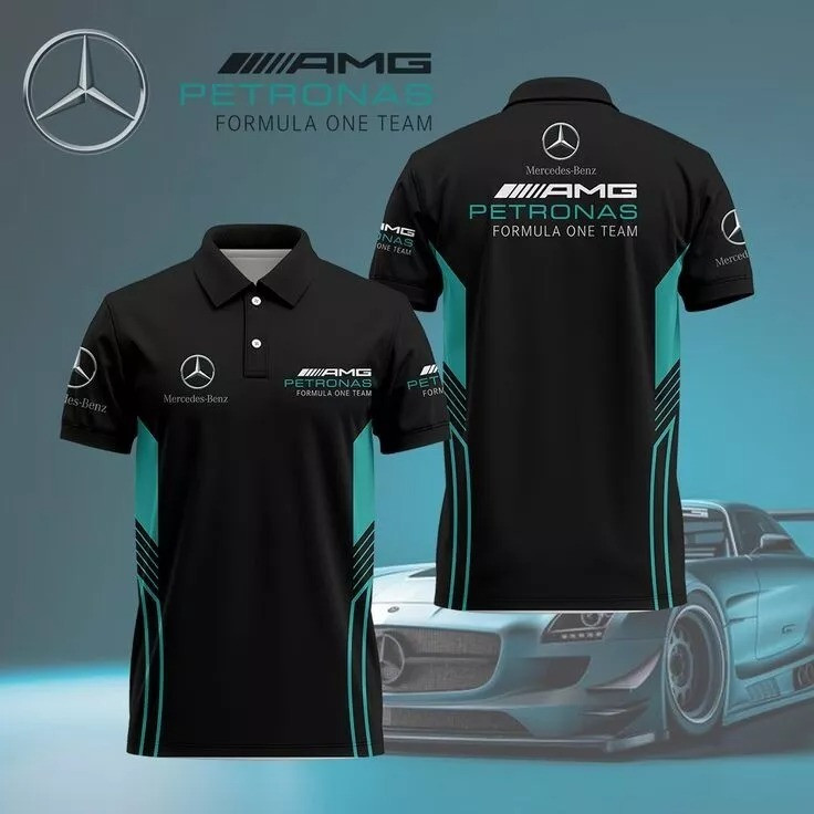 Mercedes AMG Racing Reprint F1 Polo Shirt Motor Sport Shirt Gifts For Fans