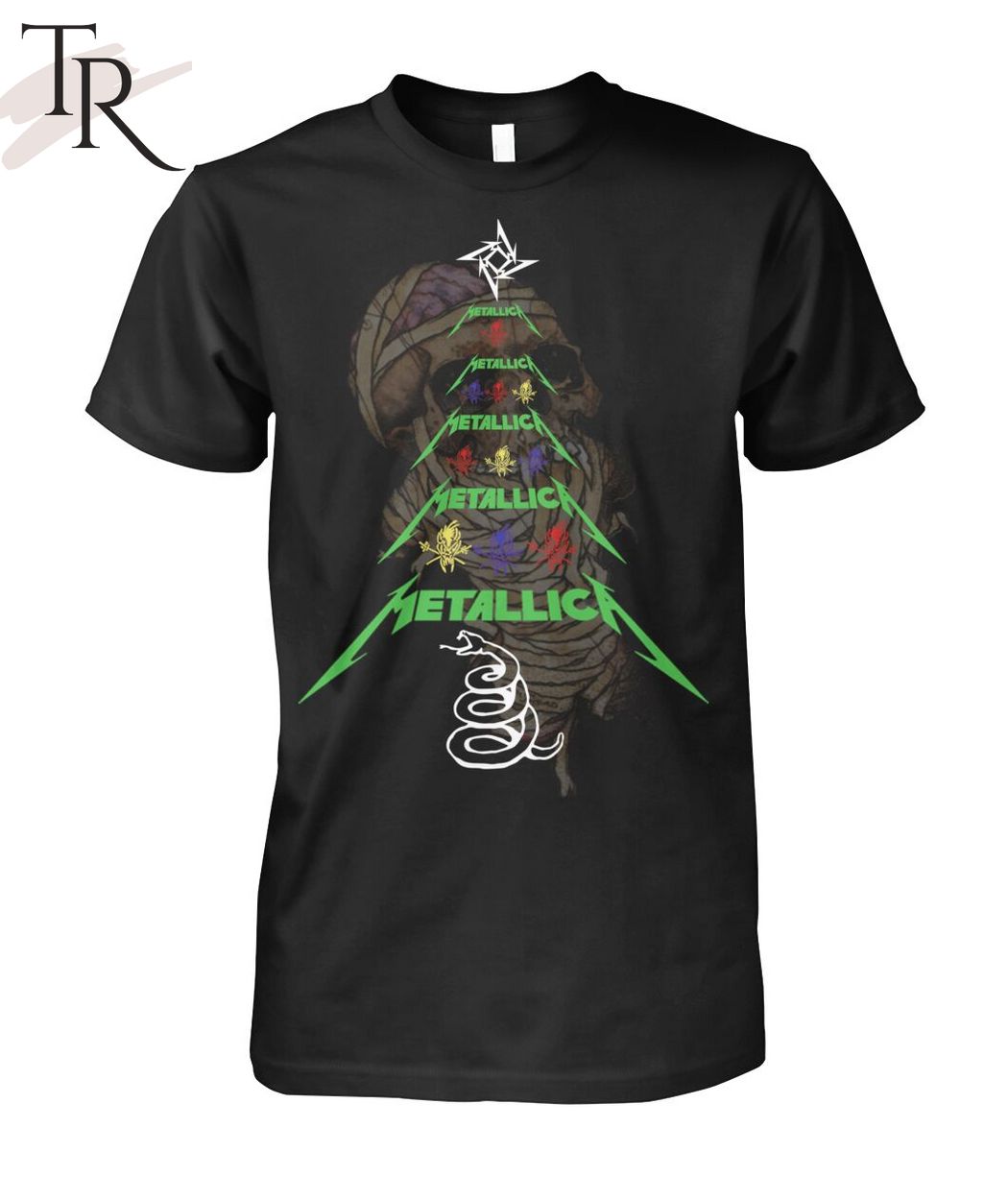 Metallica Christmas Tree Design T-Shirt