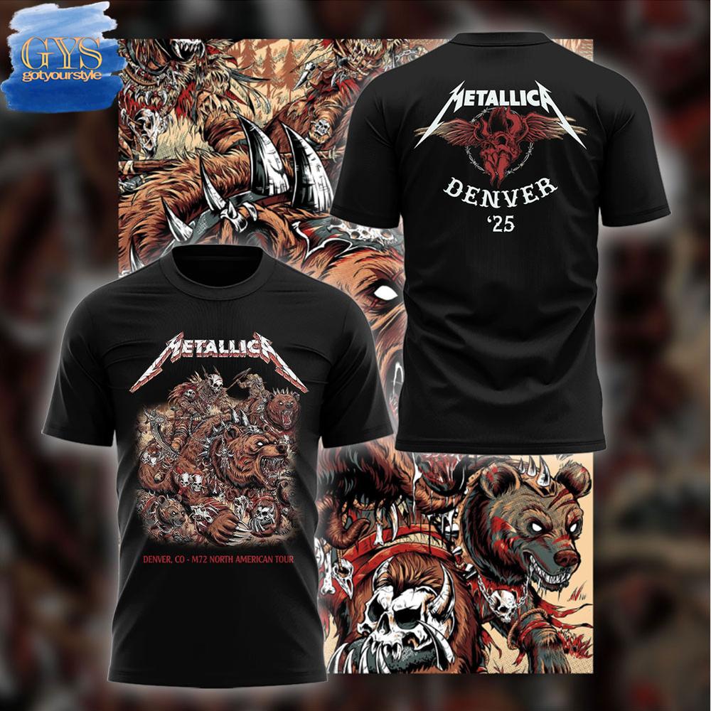 Metallica M72 Denver Concert Black T-Shirt Premium Merchandises