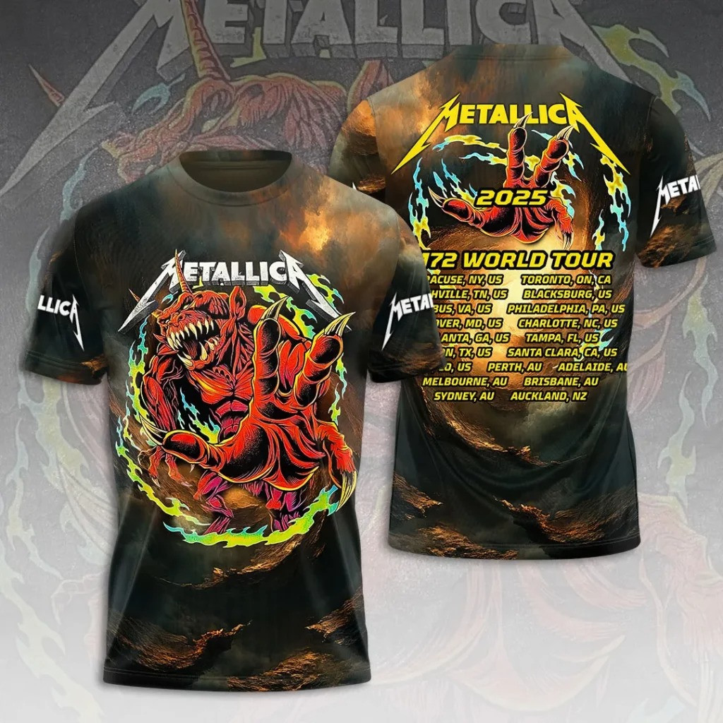 Metallica M72 World Tour 2025 Merch T-Shirt Men's Best Gifts For Metallica Fans