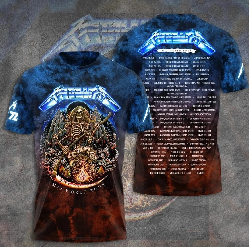 Metallica M72 World Tour 2025 T-Shirt Music Lovers Gifts
