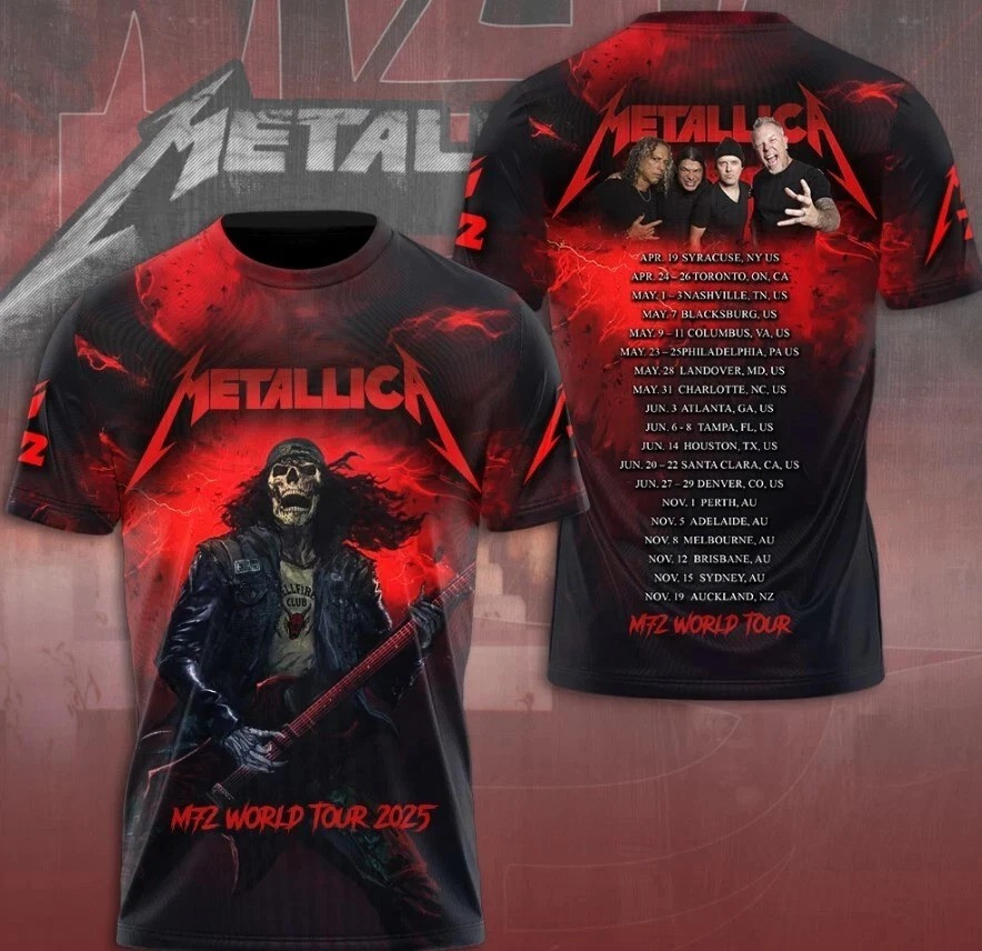 Metallica M72 World Tour 2025 T-Shirt Music Lovers Gifts For Husband