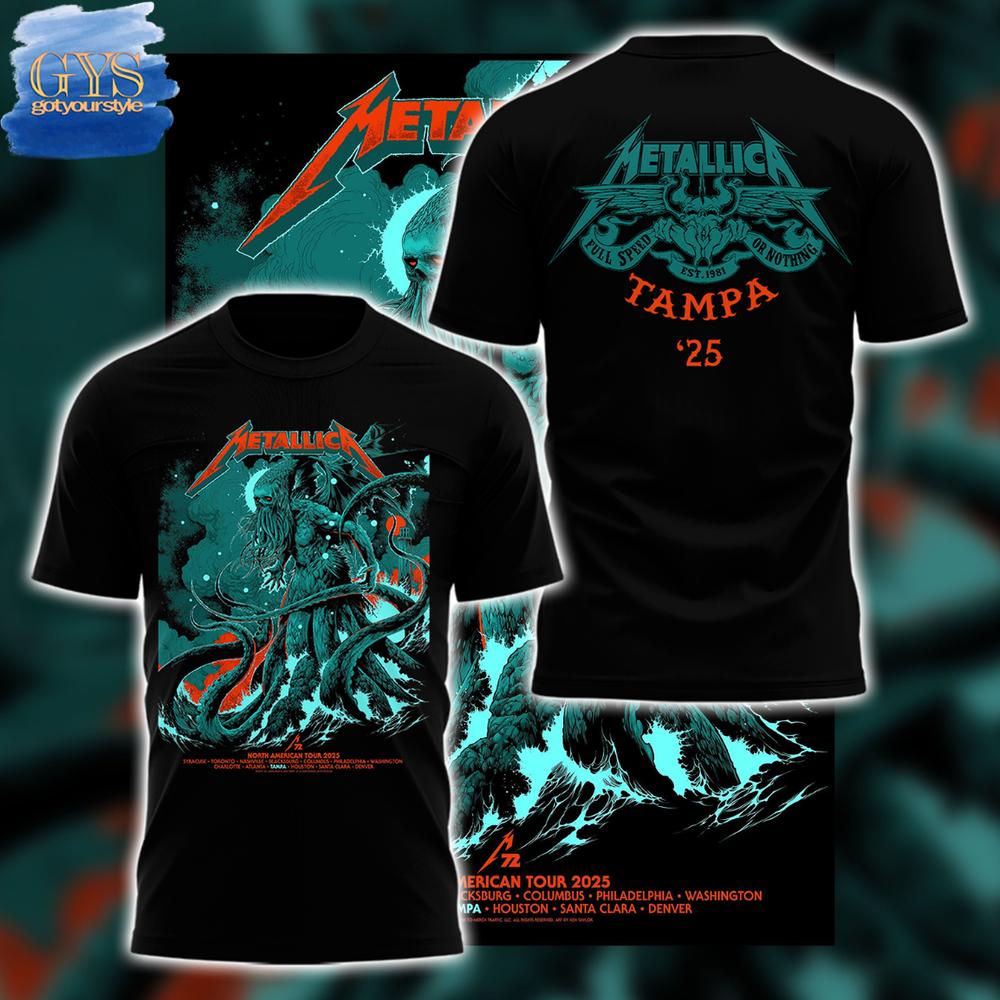 Metallica M72 World Tour Tampa Limited Edition T-Shirt Premium Merchandise