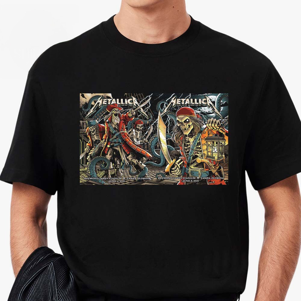 Metallica Tampa 2025 Raymond James Fl M72 North American Tour T-Shirt Metallica Merch For Fans
