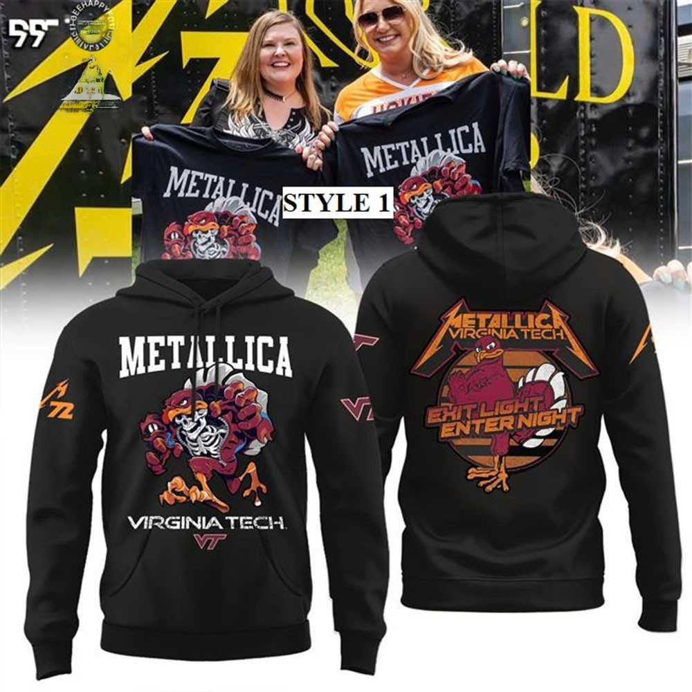 Metallica Virginia Tech Hokies Hoodie Music Related Gifts For Guys