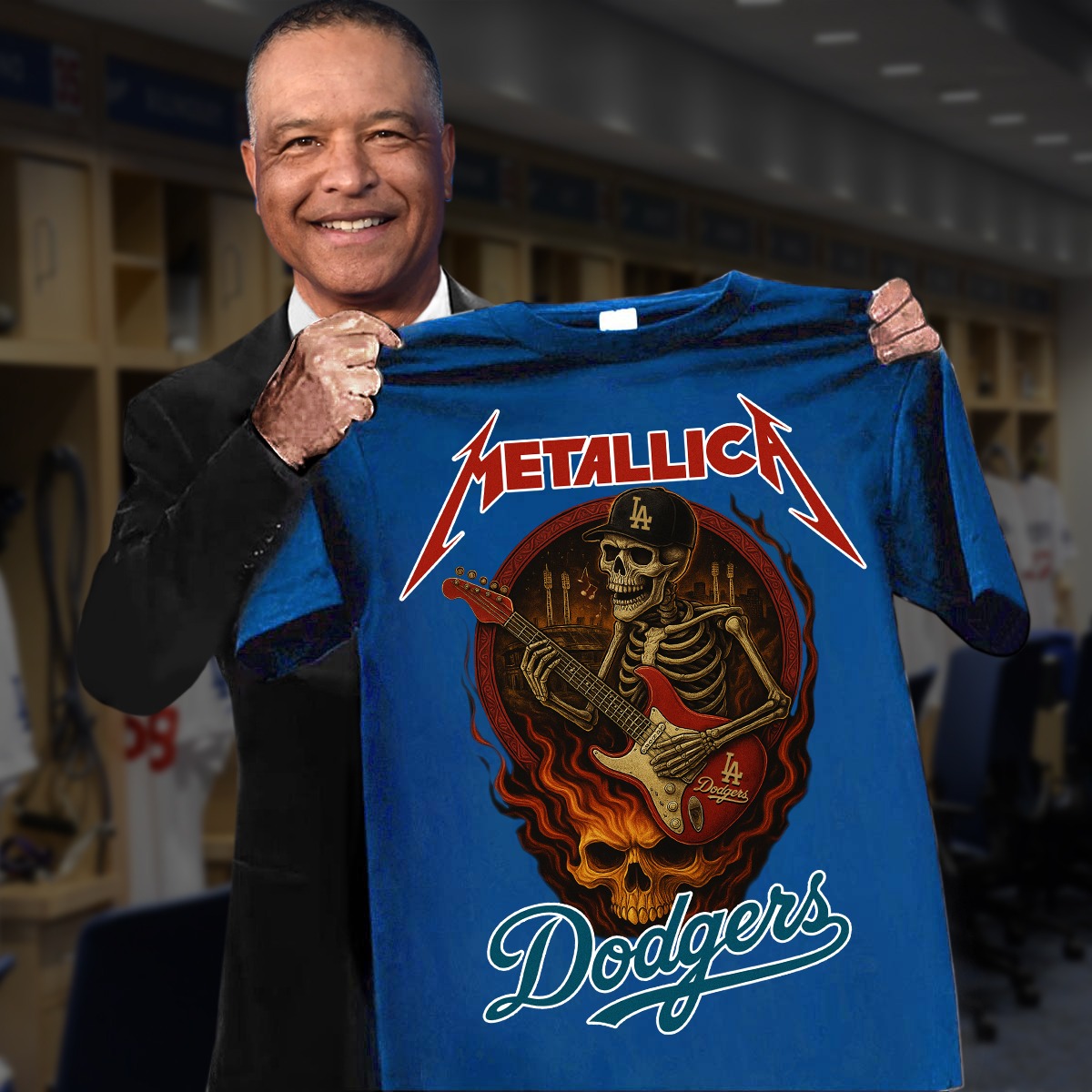 Metallica x LA Dodgers T-Shirt Gift For Baseball Fans