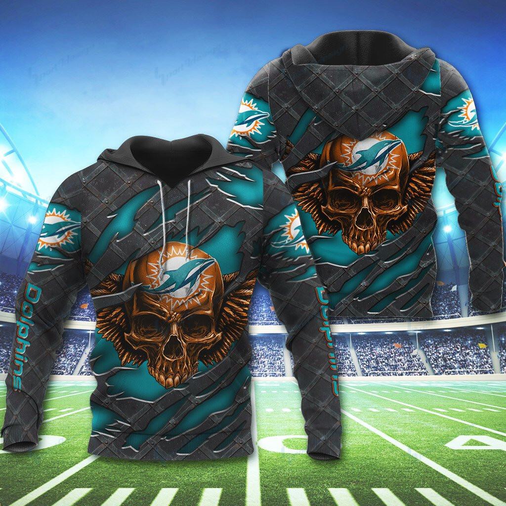 Miami Dolphins Armor V1 NFL Football Team Hoodie