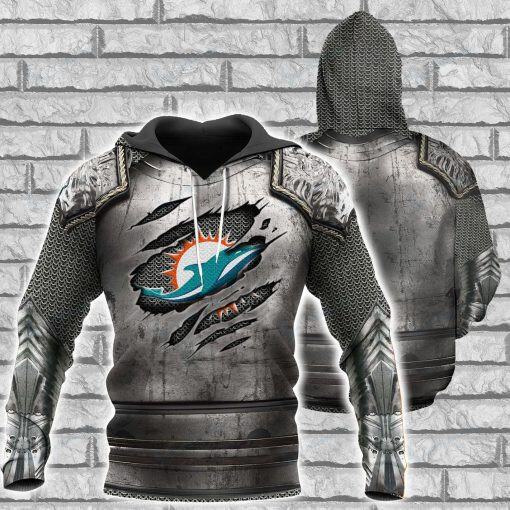 Miami Dolphins Armor V2 NFL Football Team Hoodie
