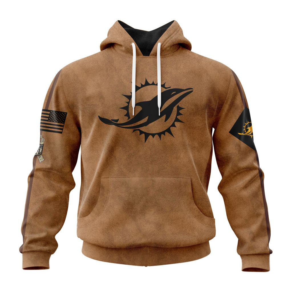 Miami Dolphins Basic Brown NFL 3D Hoodie Gift For Sport Music Fans