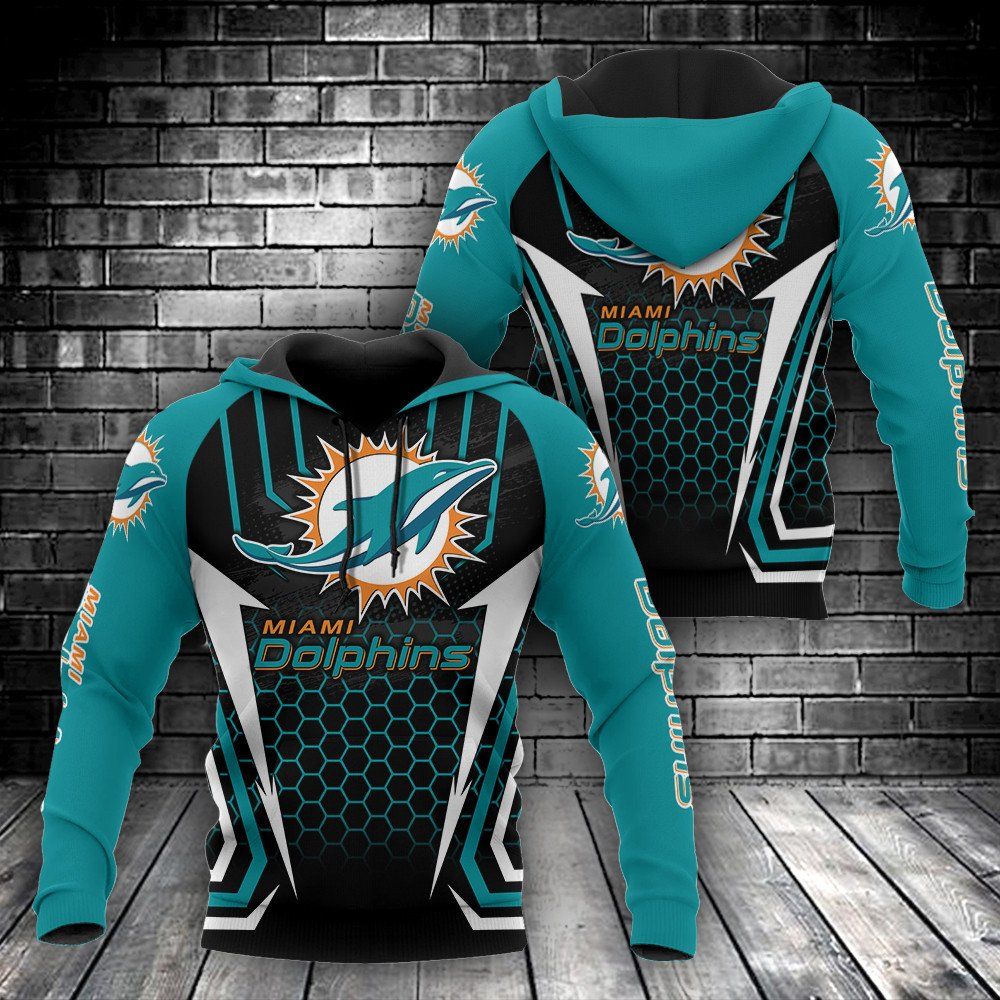 Miami Dolphins Basic V4 NFL Football Team Hoodie