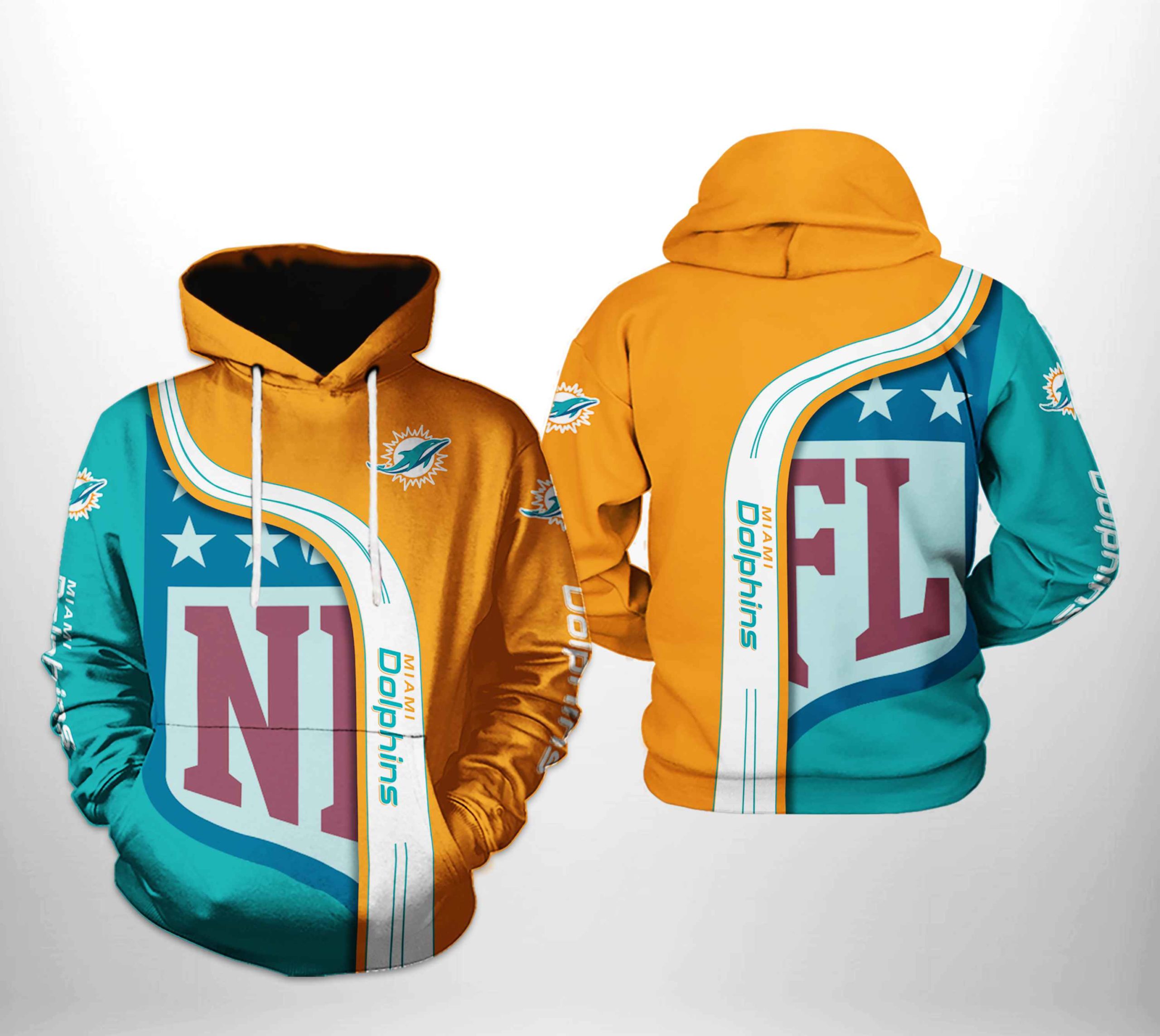 Miami Dolphins Basic V7 NFL Football Team Hoodie