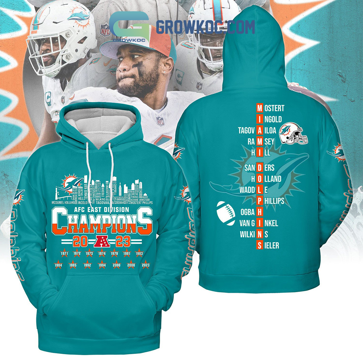 Miami Dolphins Champions 2023 NFL Football Team Hoodie