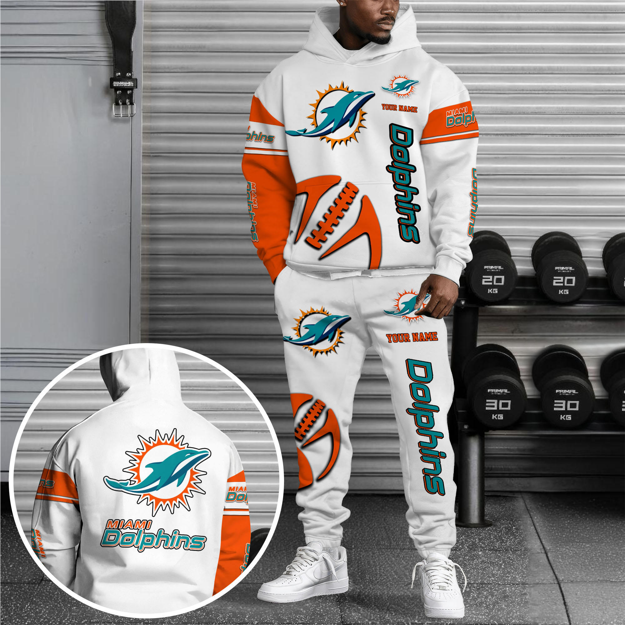 Miami Dolphins Hoodie Sweatpants Set Custom Your name, Sport Hoodie Sweatpants Set, Sport Gifts For Fan Gift For Sport Music Fans