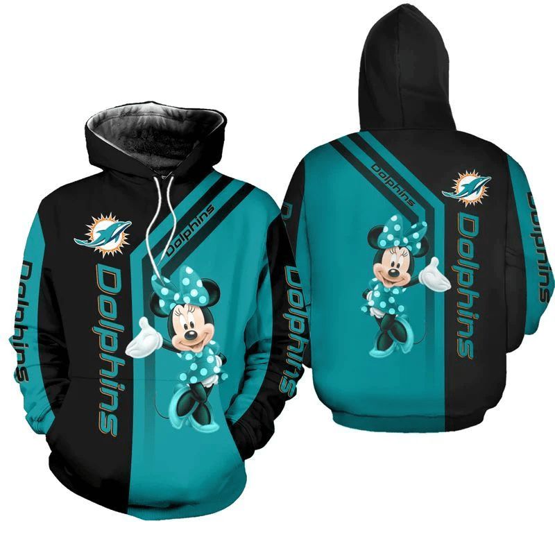 Miami Dolphins Minnie Mouse NFL Football Team Hoodie