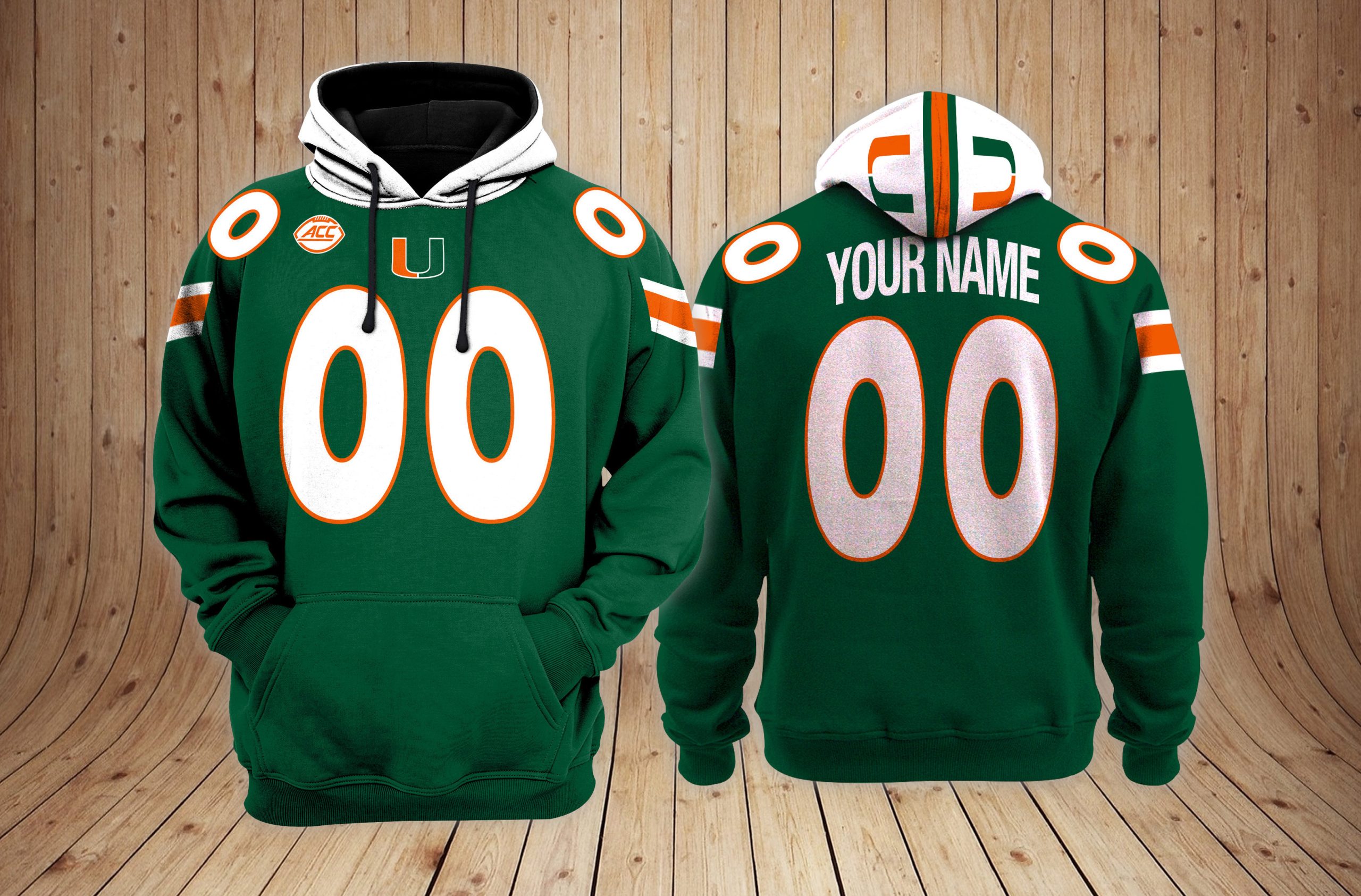 Miami Hurricanes Football NCAA Custom 3D Hoodie PT19315