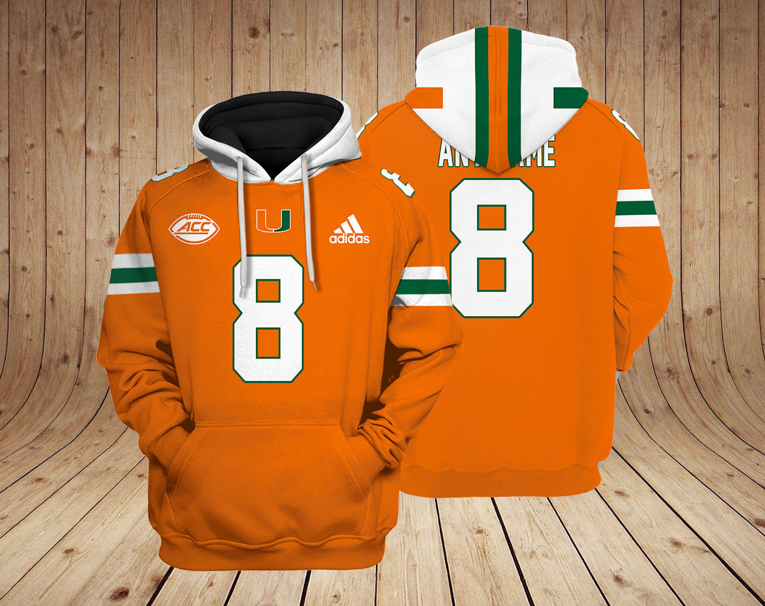 Miami Hurricanes Football NCAA Custom 3D Hoodie PT19316