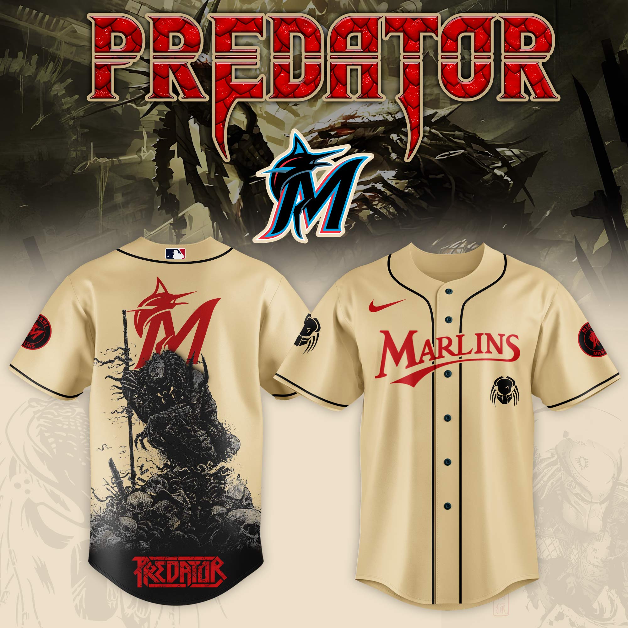 Miami Marlins MLB x Predator Personalized Baseball Jersey For Fans