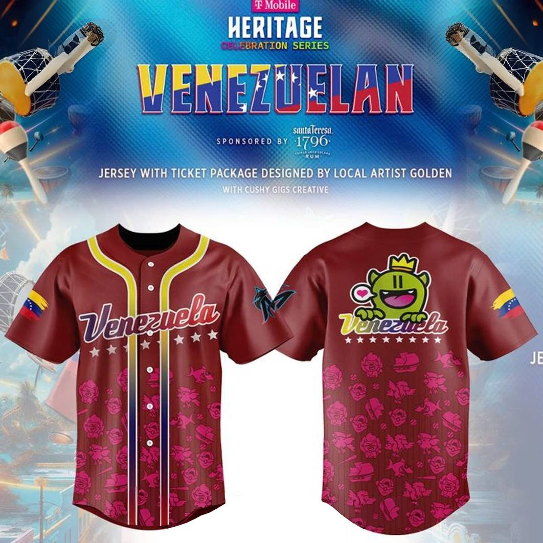 Miami Marlins x 2025 Venezuelan Heritage Celebration Baseball Jersey Gifts For Baseball Fans