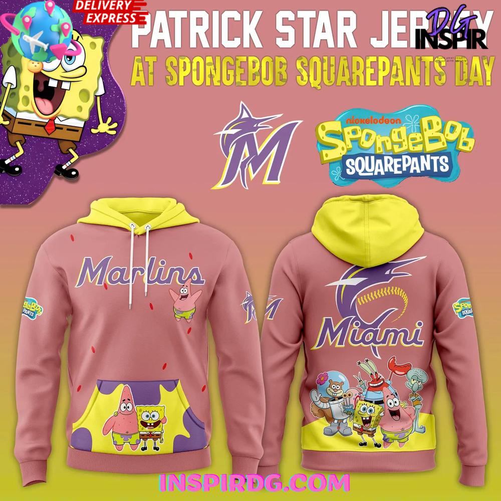 Miami Marlins x SpongeBob SquarePants Special Edition Hoodie Premium Merchandises