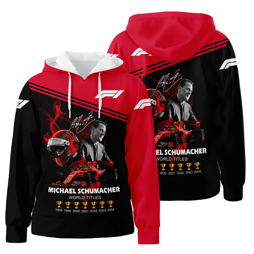 Michael Schumacher F1 Championships 3D All Over Print Hoodie Zip-Up Hoodie