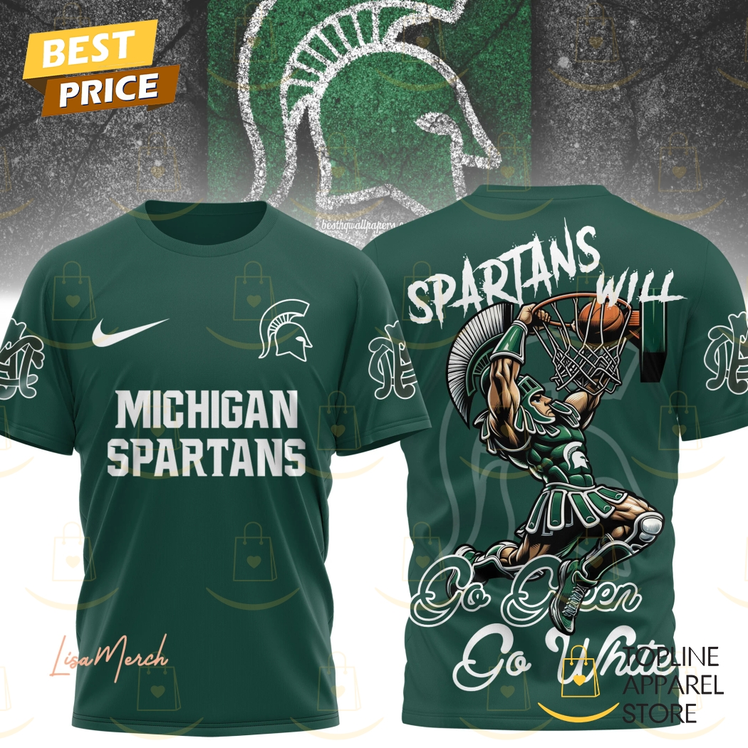 Michigan State Spartans Go Green Go White 3D T-Shirt Gift For Sport Music Fans