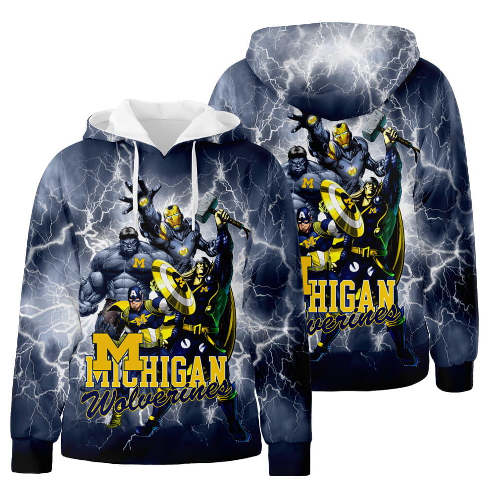 Michigan Wolverines 3D All Over Print Hoodie Zip-Up Hoodie Ver 1