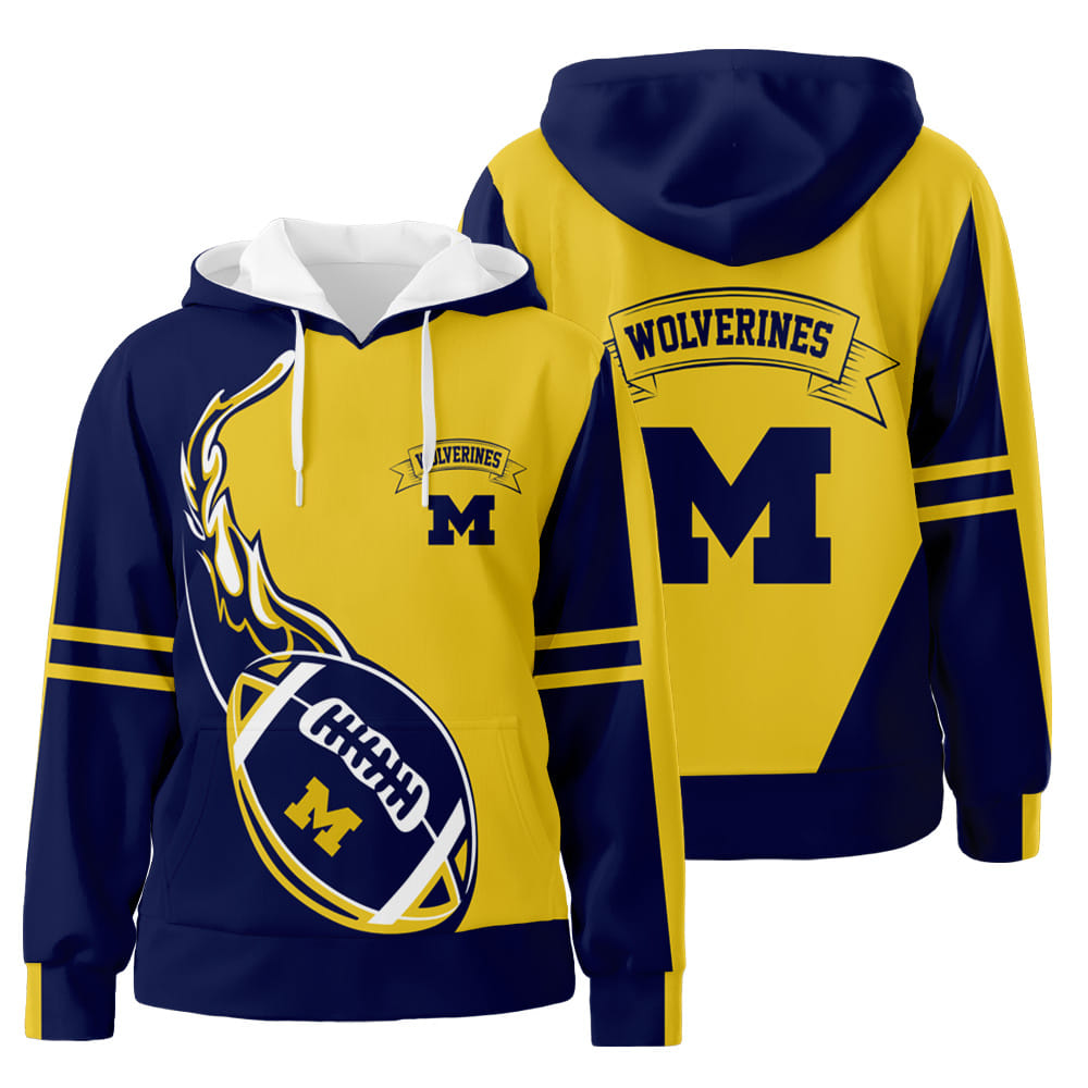 Michigan Wolverines 3D All Over Print Hoodie Zip-Up Hoodie Ver 2