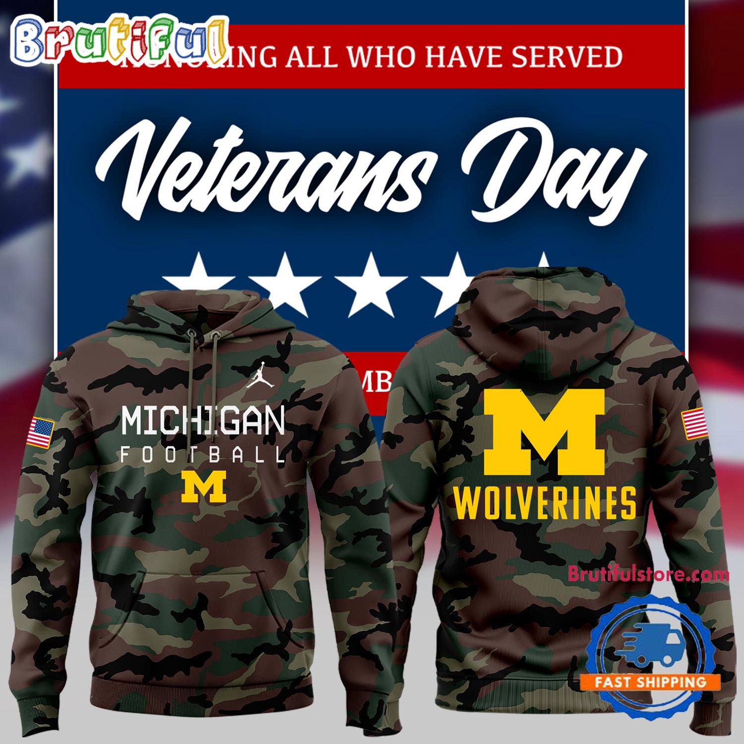 Michigan Wolverines Football Special 2024 Military Appreciation Hoodie Gift For Sport Music Fans