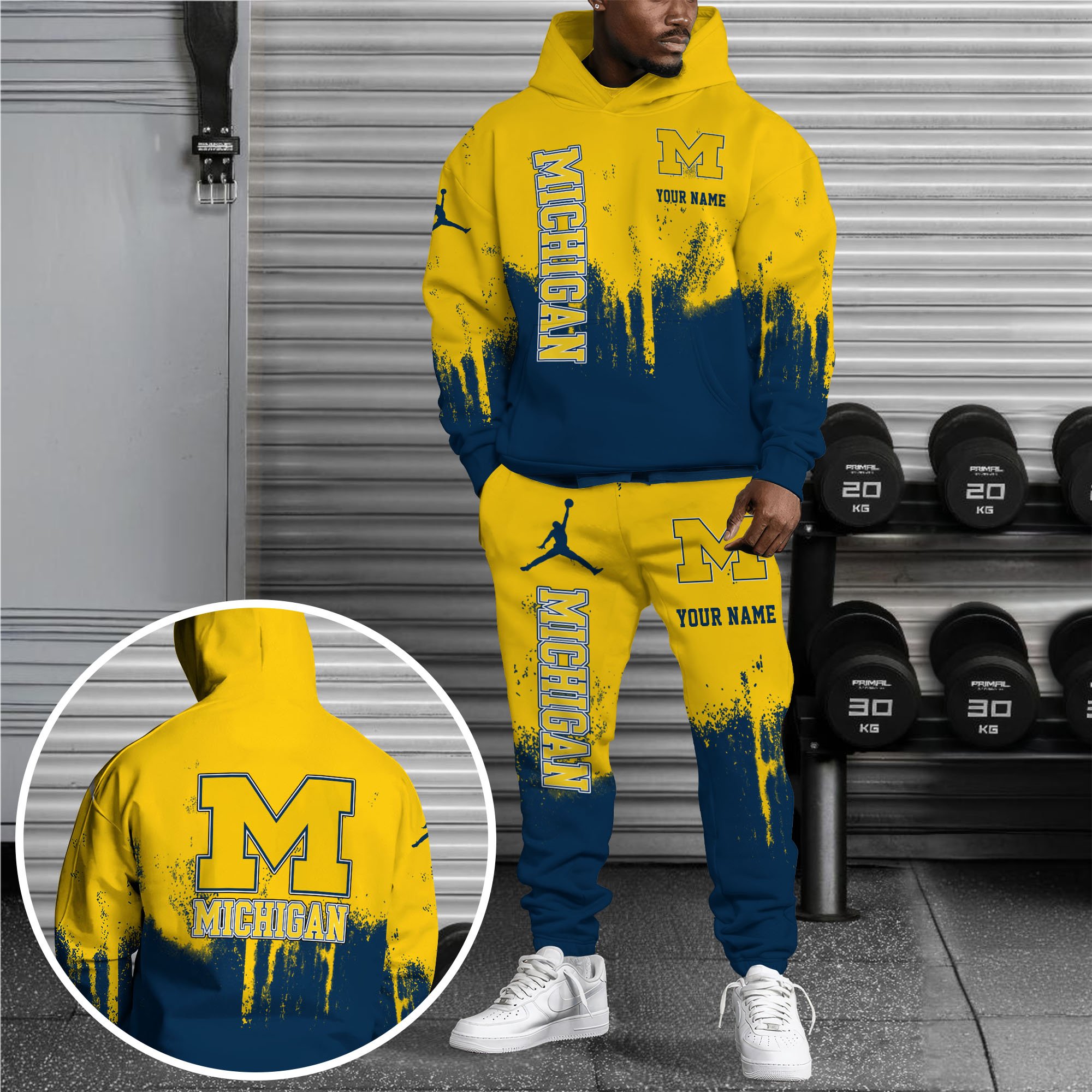 Michigan Wolverines Hoodie Sweatpants Set, Custom Hoodie, Sport Hoodie Sweatpants Set, Sport Gifts For Fan GS17 Gift For Sport Music Fans