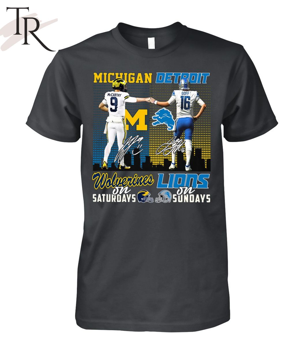 Michigan Wolverines On Saturdays Detroit Lions On Sundays T-Shirt