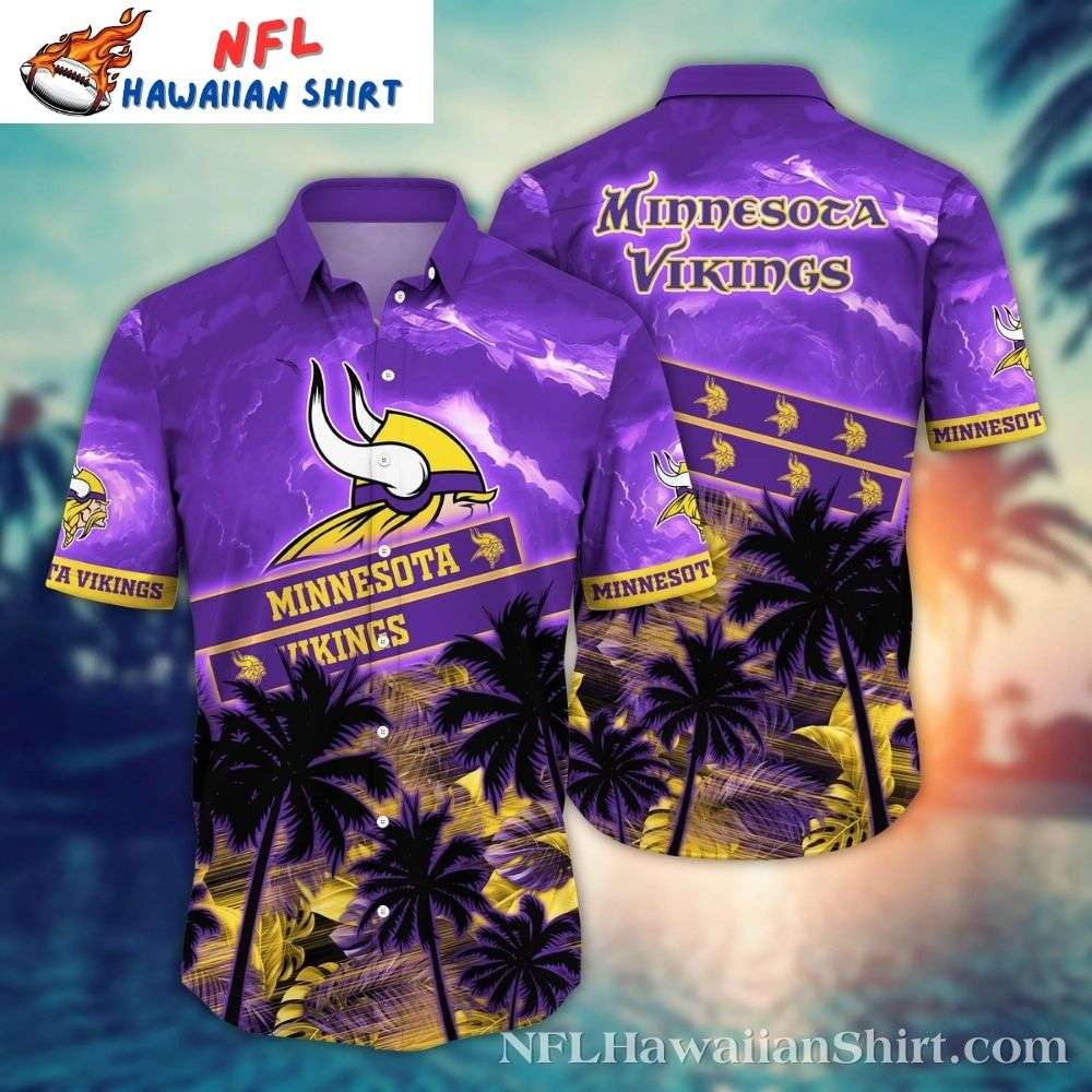Midnight Palm Minnesota Vikings Tropical Hawaiian Shirt Gift For Sport Music Fans